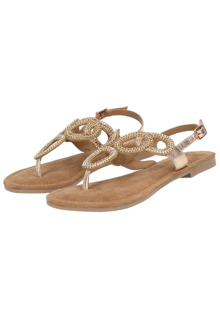 Lazamani Sandalen Leder/Textil Peach