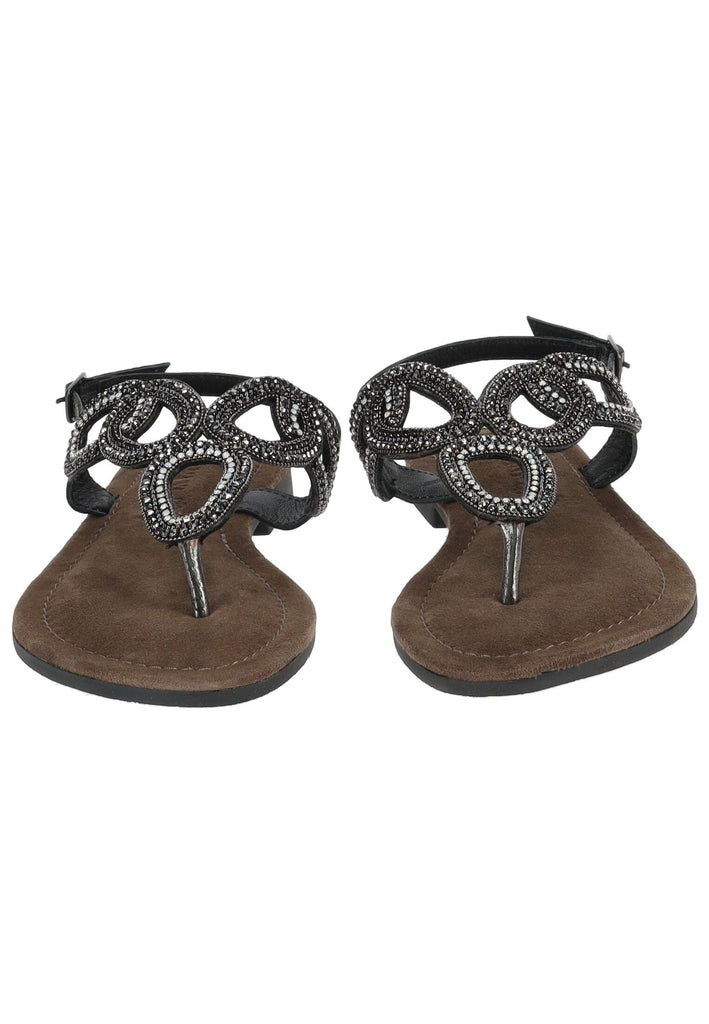 Lazamani Sandalen Leder/Textil Pewter