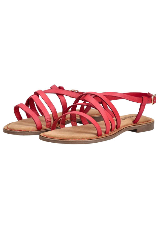 Lazamani Sandalen Leder/Textil Rot