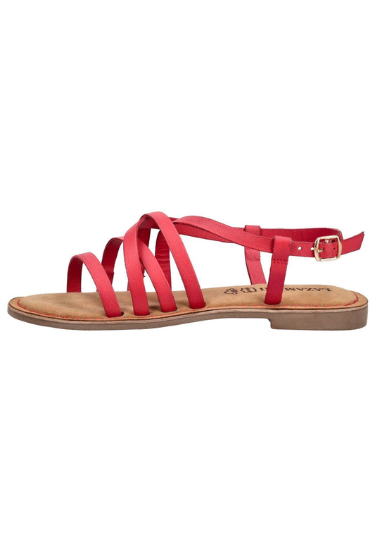 Lazamani Sandalen Leder/Textil Rot
