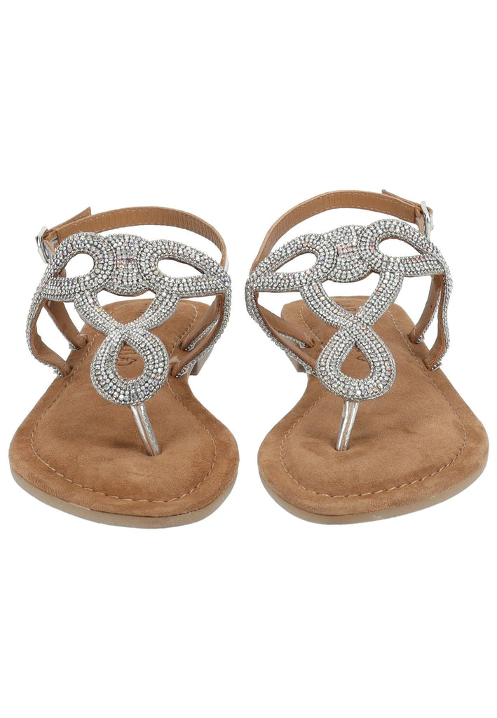 Lazamani Sandalen Leder/Textil Silber