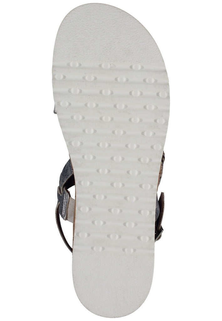 Lazamani Sandalen Leder/Textil Silber