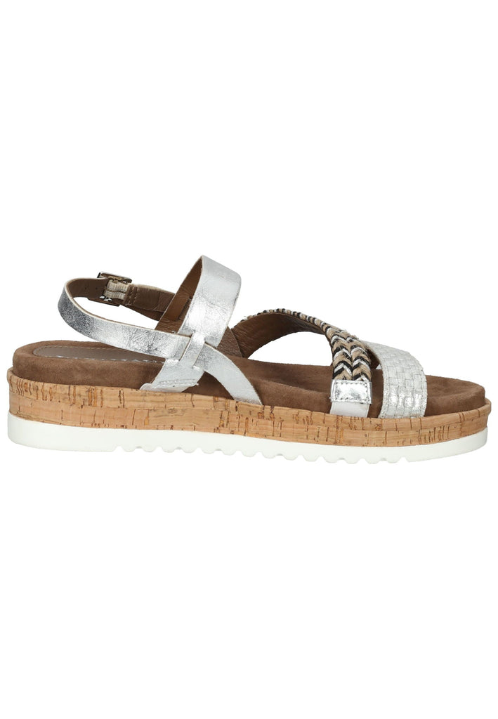 Lazamani Sandalen Leder/Textil Silber