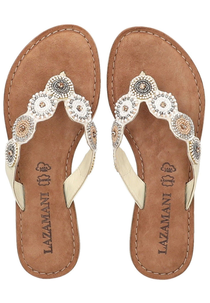 Lazamani Sandalen Leder/Textil Weiß
