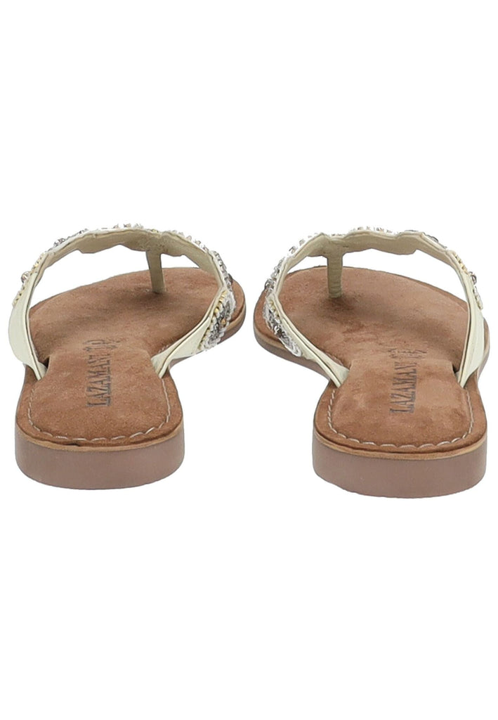 Lazamani Sandalen Leder/Textil Weiß