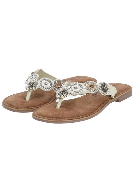 Lazamani Sandalen Leder/Textil Weiß