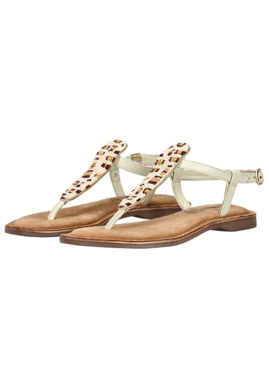 Lazamani Sandalen Leder/Textil Weiß