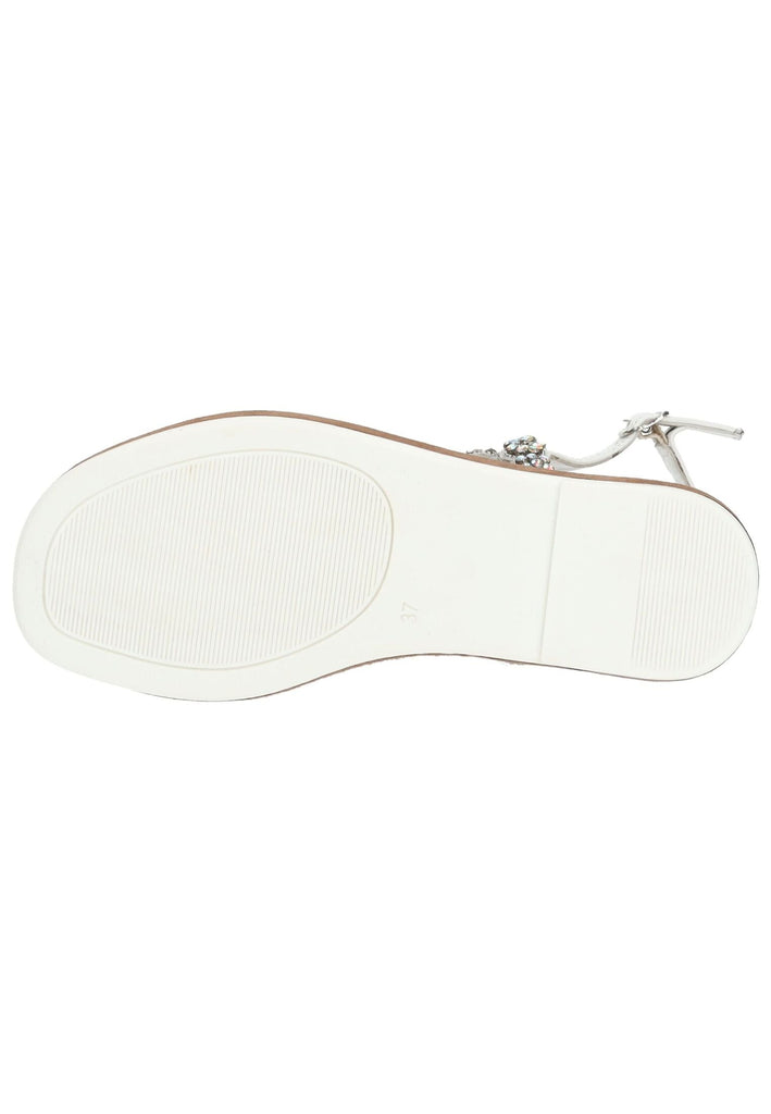 Lazamani Sandalen Leder/Textil Weiß Kombi