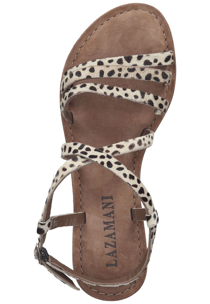 Lazamani Sandalen Leder Weiß/Schwarz