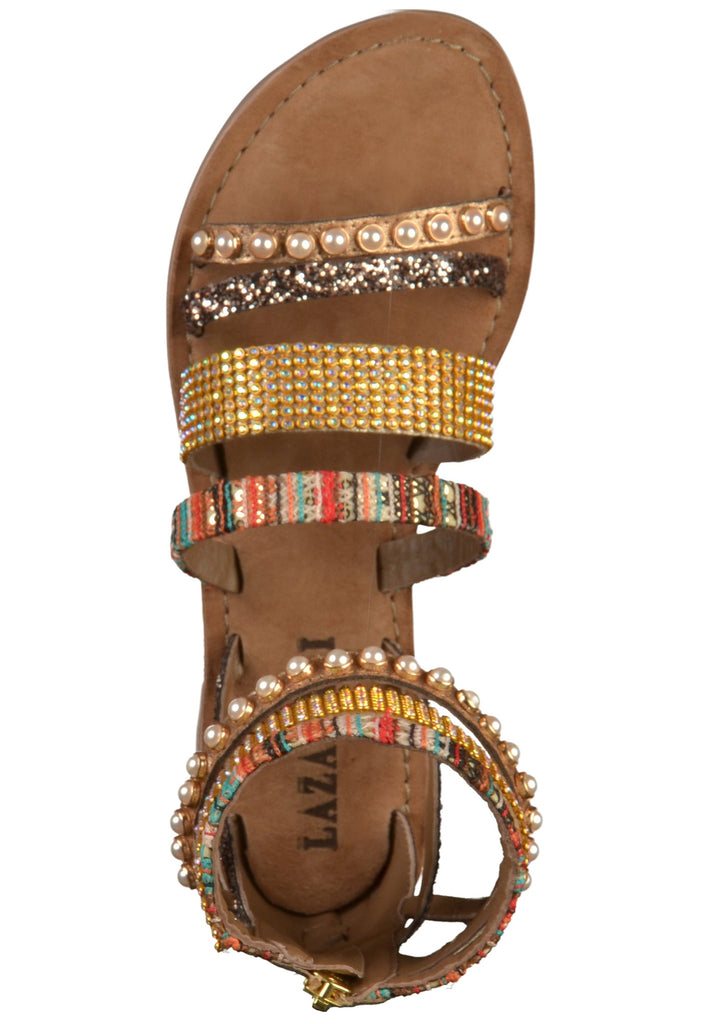 Lazamani Sandalen Lederimitat Kupfer