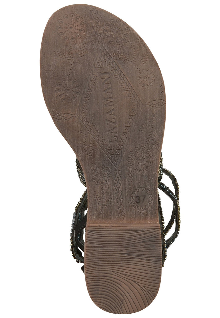 Lazamani Sandalen Textil Schwarz