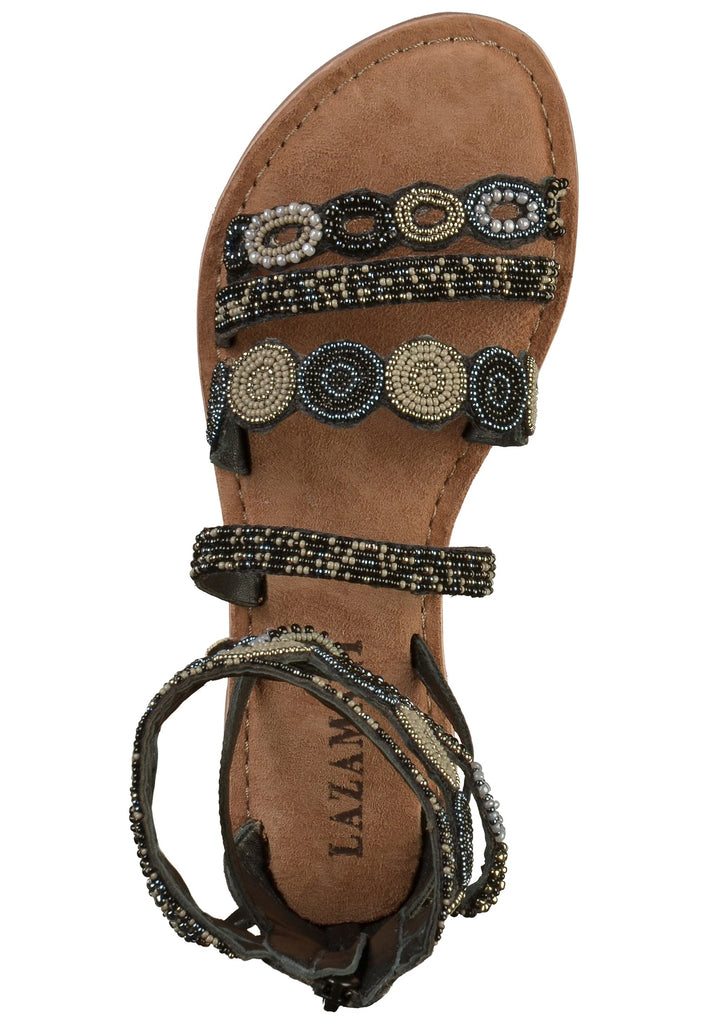 Lazamani Sandalen Textil Schwarz