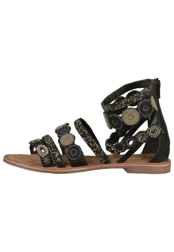 Lazamani Sandalen Textil Schwarz