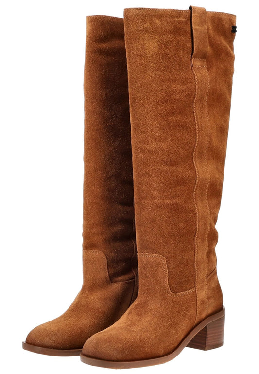 Lazamani Stiefel Veloursleder Cognac