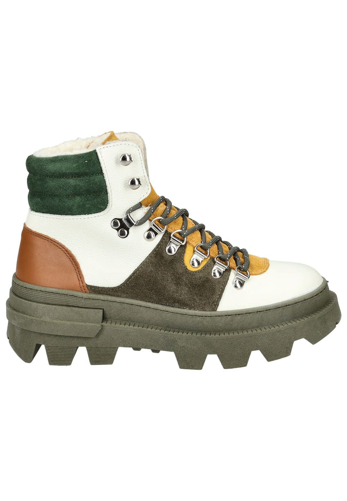 Lazamani Stiefelette Leder Grün Warmfutter