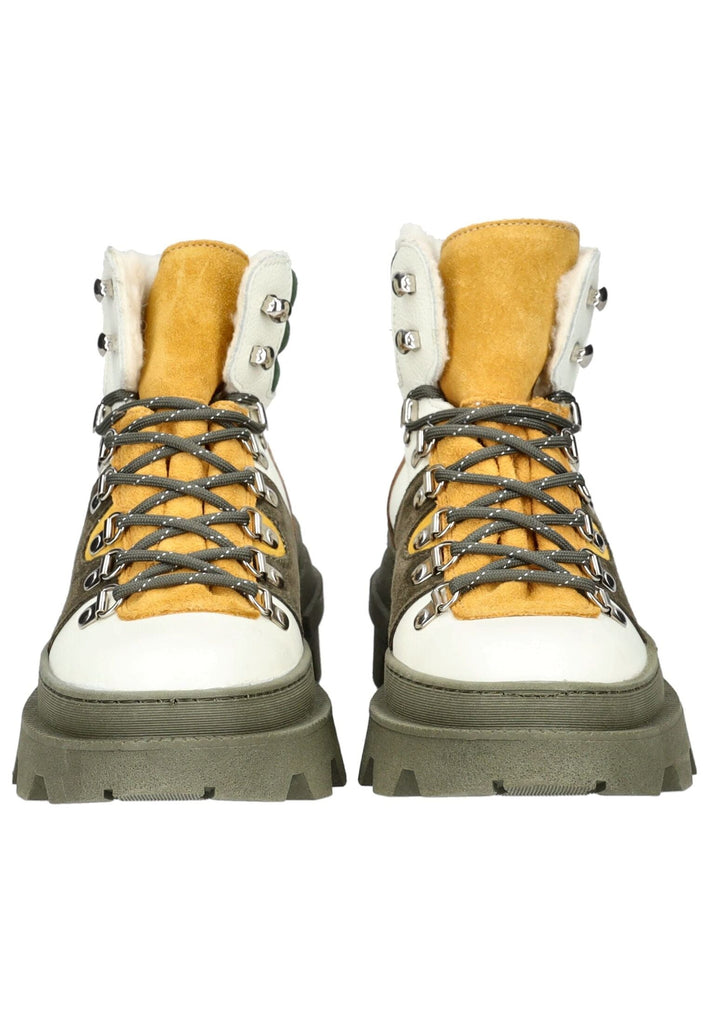 Lazamani Stiefelette Leder Grün Warmfutter