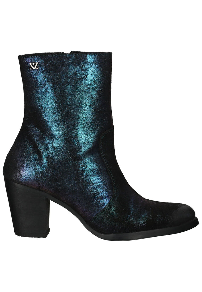 Lazamani Stiefelette Leder Schwarz/Türkis