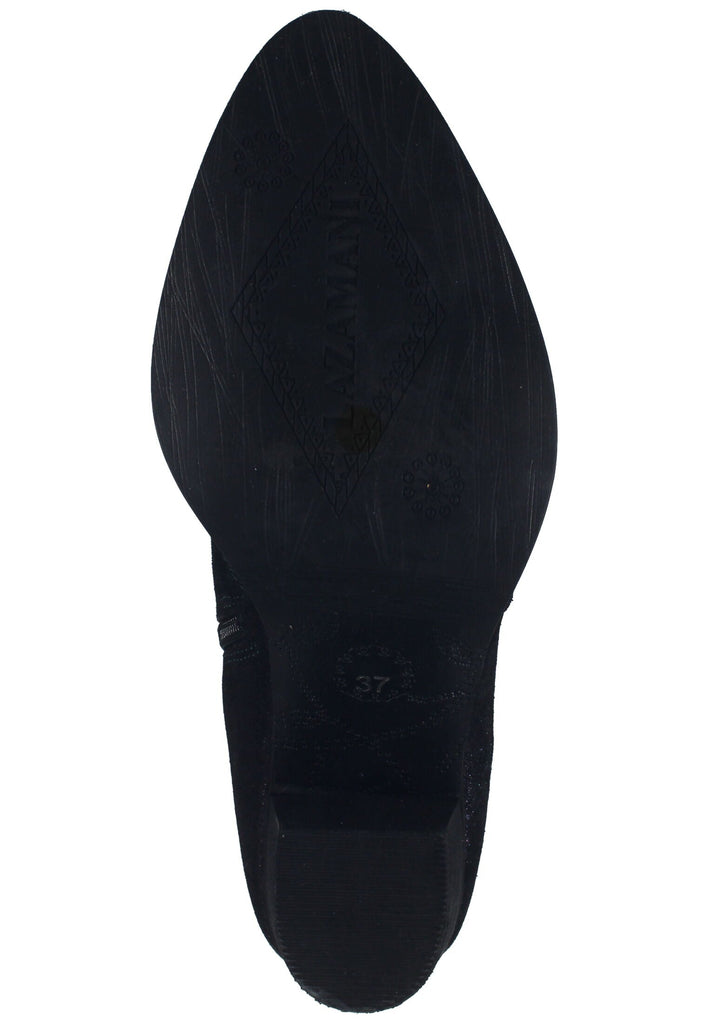 Lazamani Stiefelette Leder Schwarz/Türkis