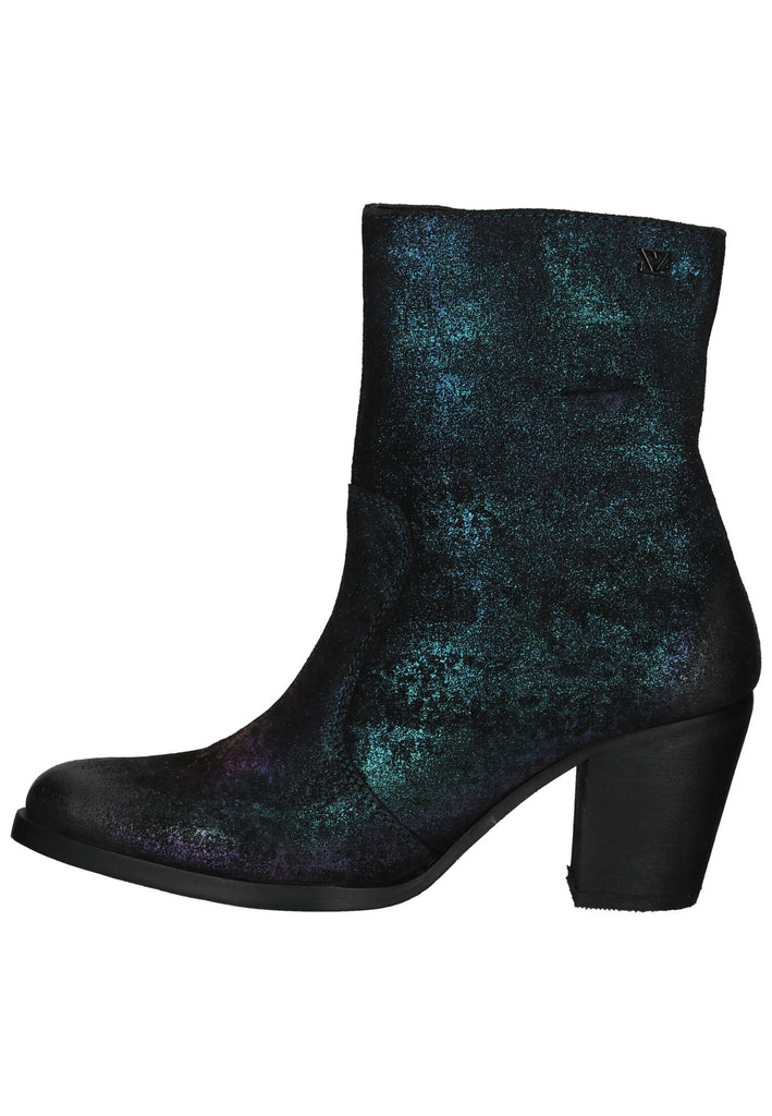 Lazamani Stiefelette Leder Schwarz/Türkis