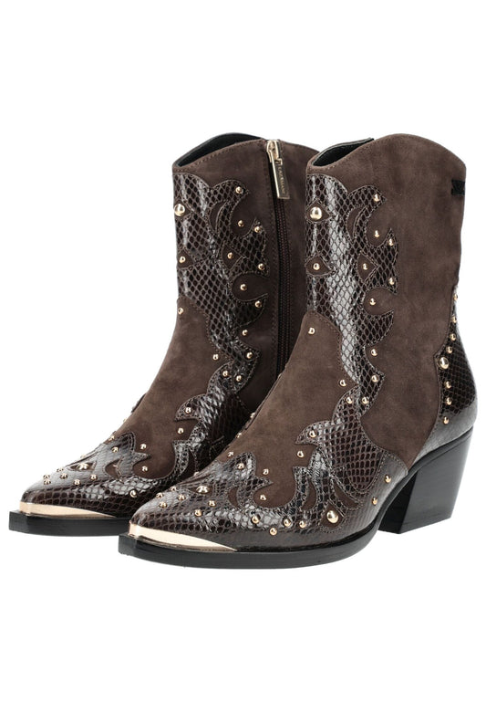 Lazamani Stiefelette Leder/Textil Braun