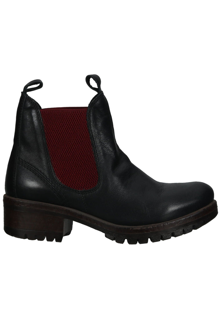 Lazamani Stiefelette Leder/Textil Schwarz/Rot