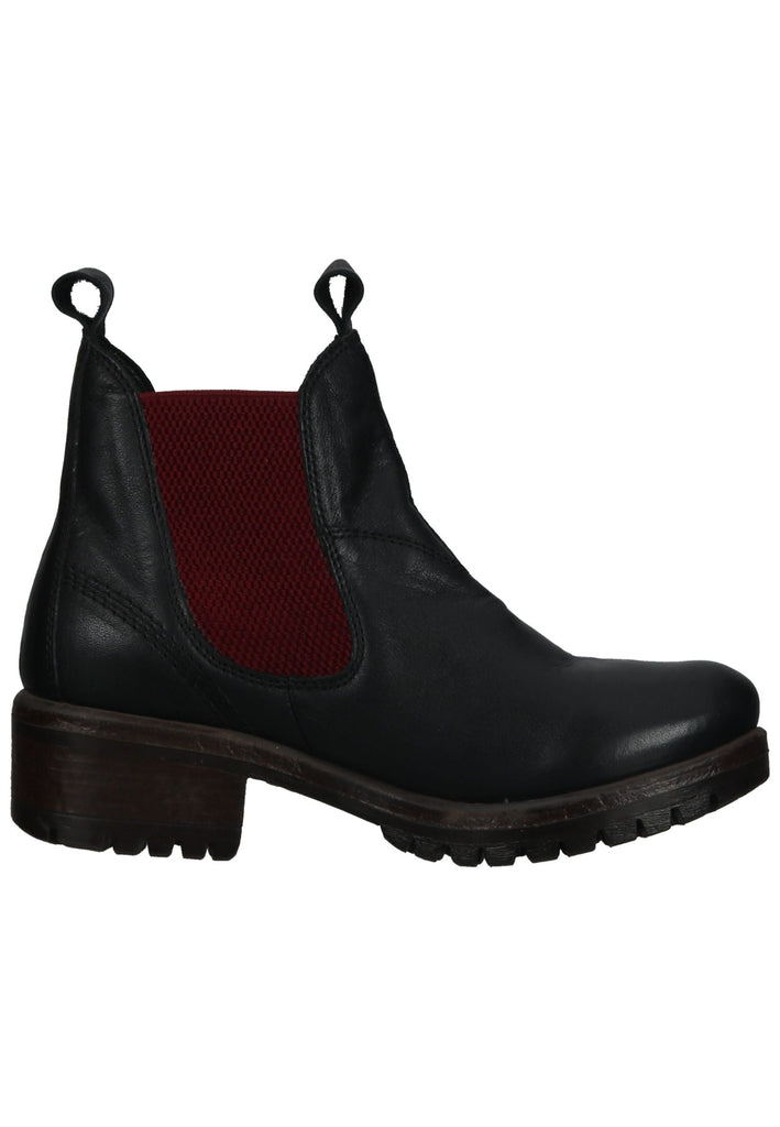 Lazamani Stiefelette Leder/Textil Schwarz/Rot