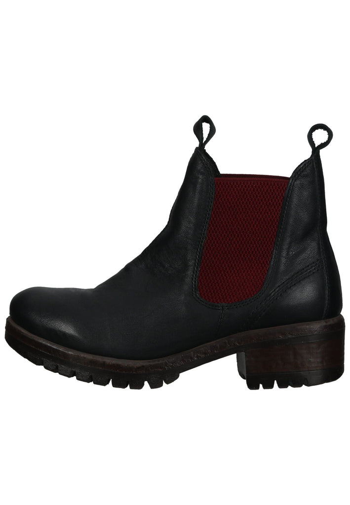 Lazamani Stiefelette Leder/Textil Schwarz/Rot