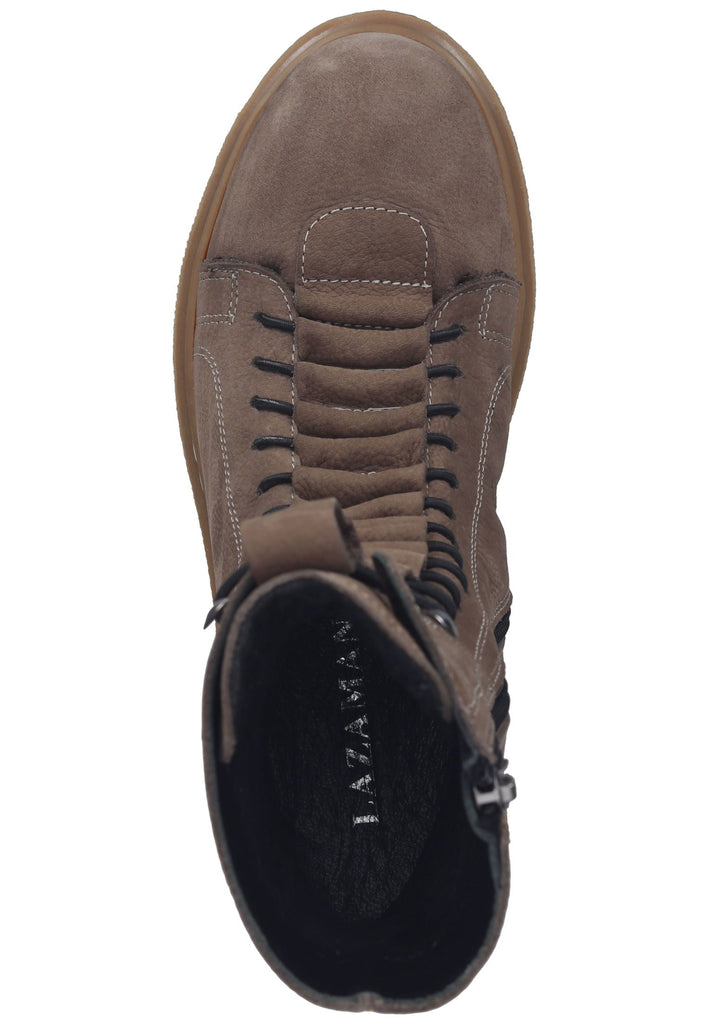 Lazamani Stiefelette Nubukleder Taupe