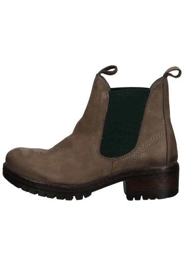 Lazamani Stiefelette Nubukleder/Textil Beige/Grün