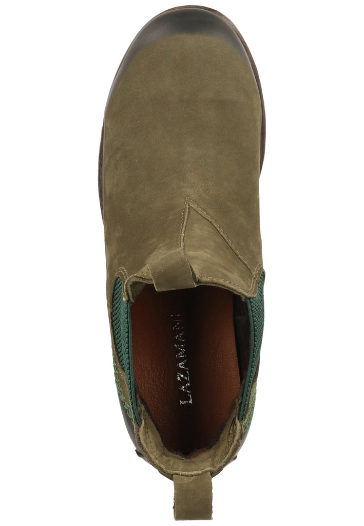 Lazamani Stiefelette Nubukleder/Textil Braun/Grün