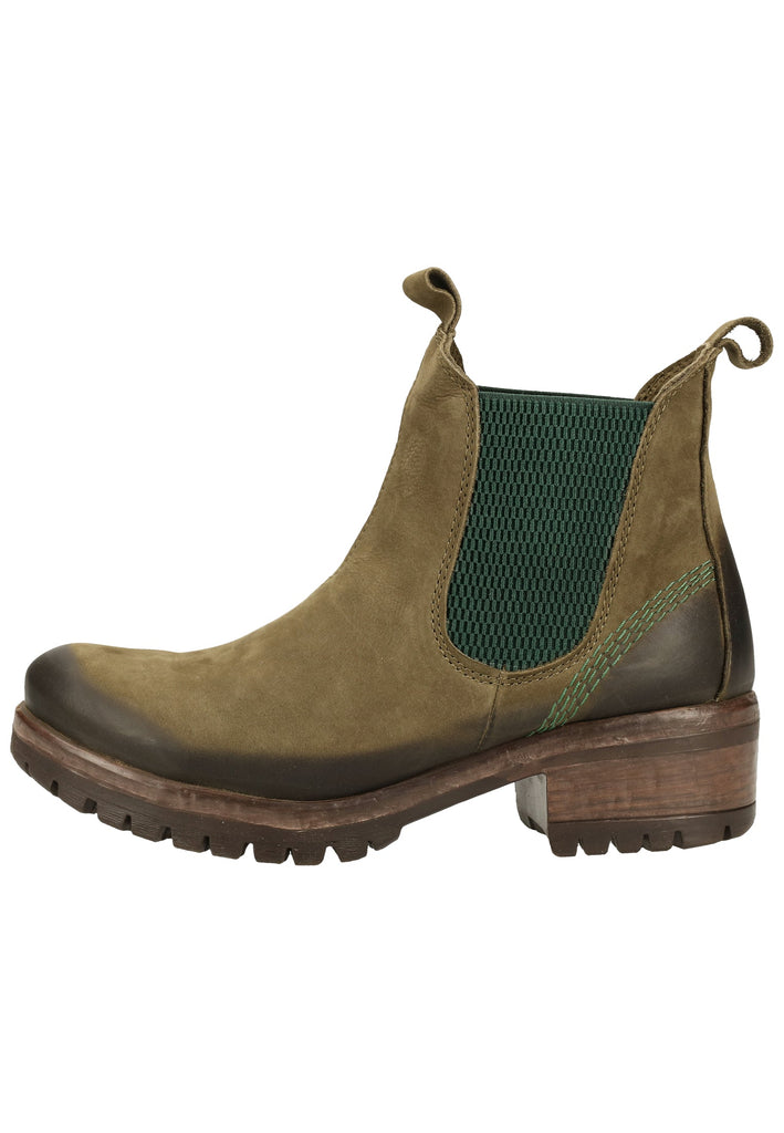 Lazamani Stiefelette Nubukleder/Textil Braun/Grün