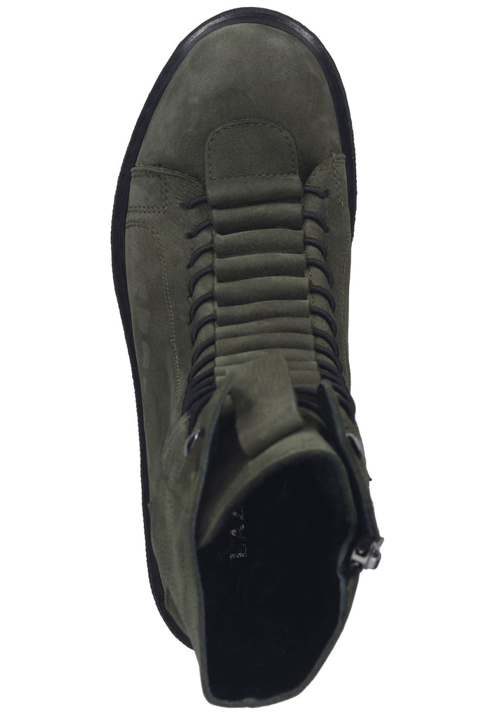 Lazamani Stiefelette Nubukleder/Textil Grün