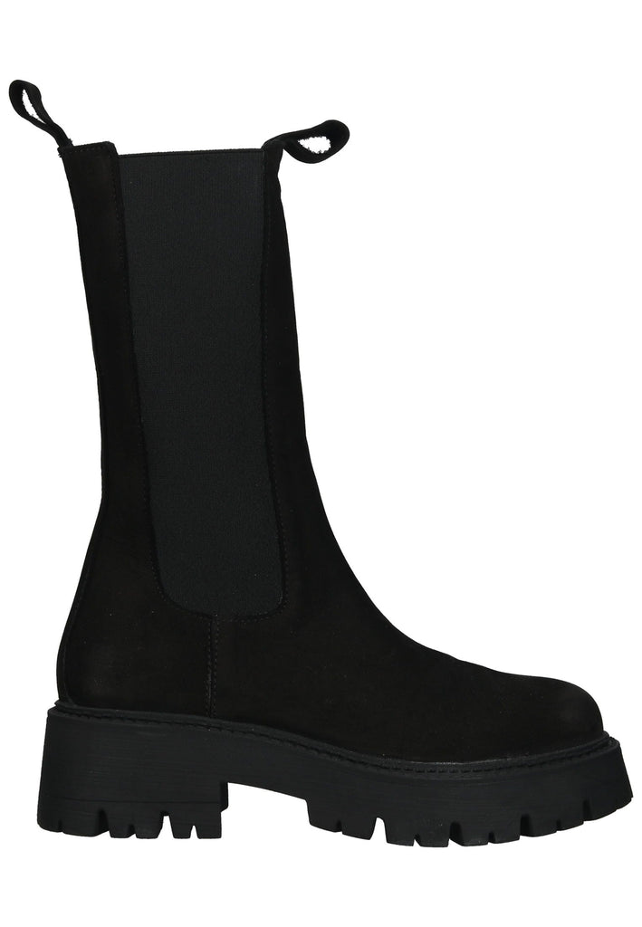 Lazamani Stiefelette Nubukleder/Textil Schwarz