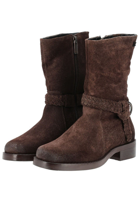 Lazamani Stiefelette Veloursleder Braun