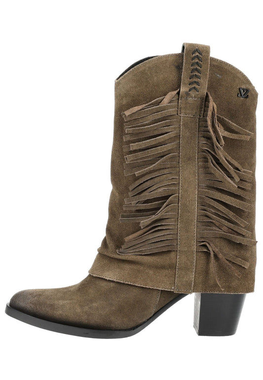 Lazamani Stiefelette Veloursleder Khaki