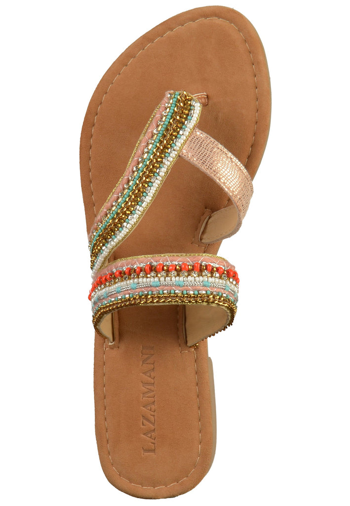 Lazamani Zehensteg Leder Blau