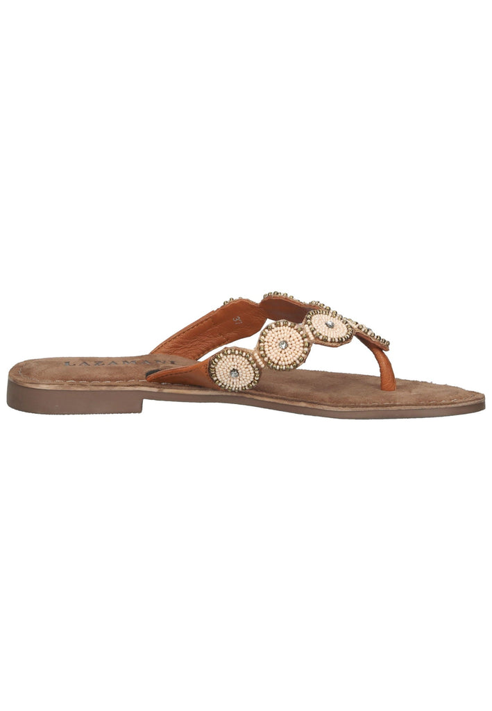 Lazamani Zehensteg Leder Braun