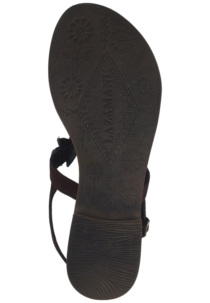 Lazamani Zehensteg Leder Braun/Blau