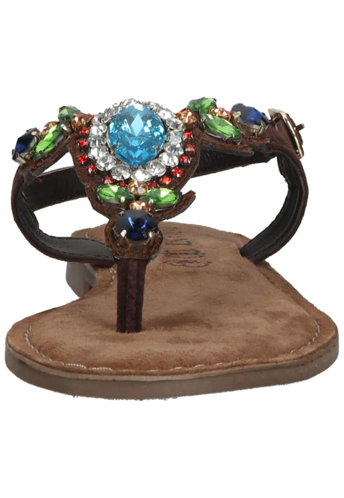 Lazamani Zehensteg Leder Braun/Blau