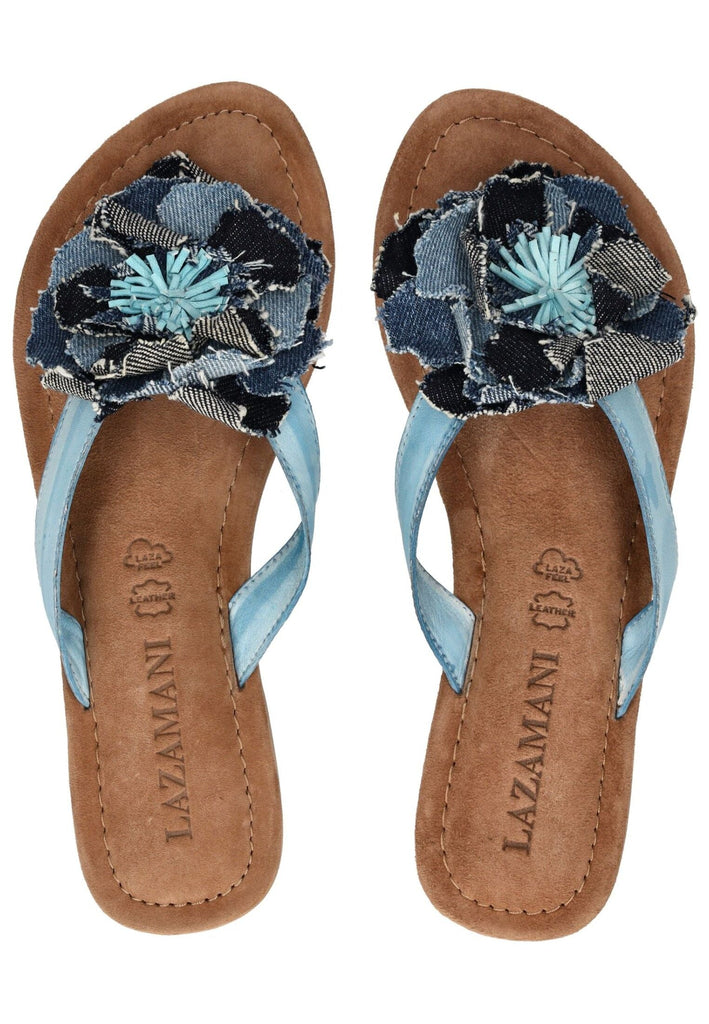 Lazamani Zehensteg Leder Denim