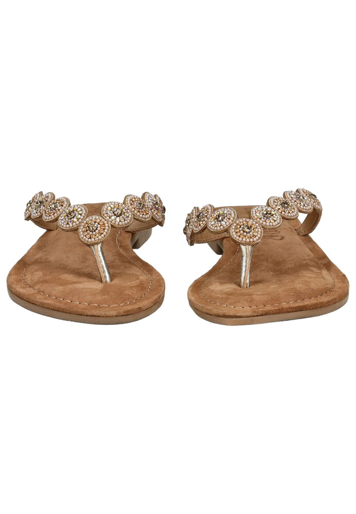 Lazamani Zehensteg Leder Gold