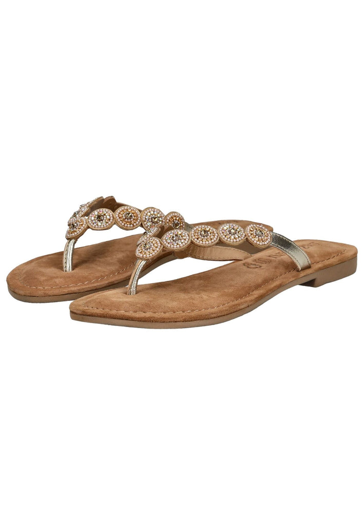 Lazamani Zehensteg Leder Gold