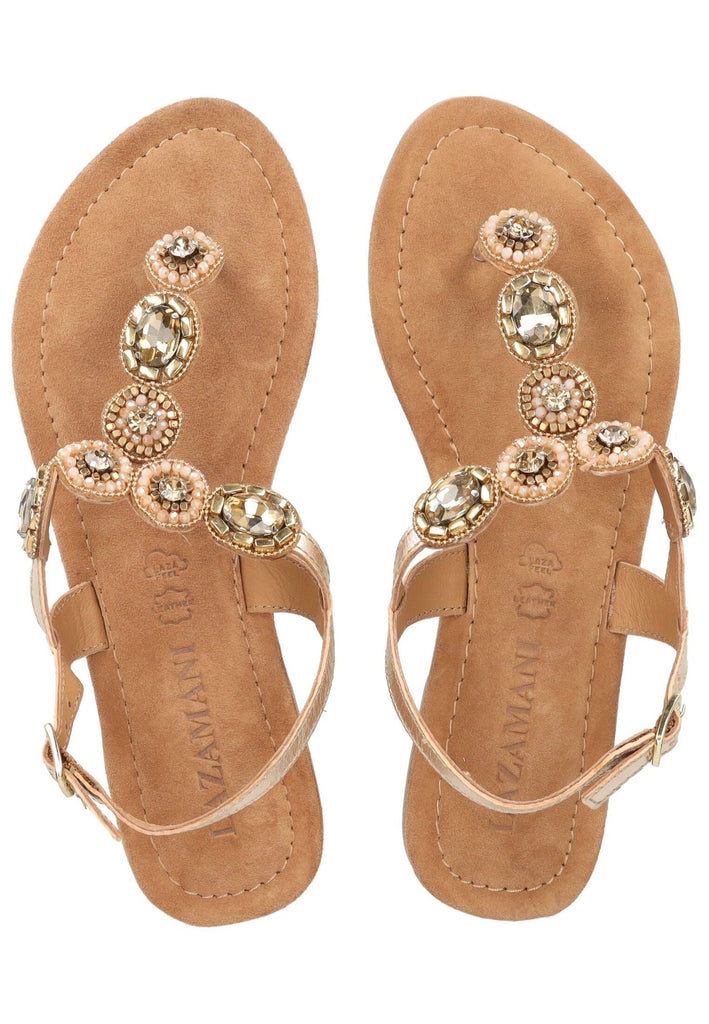 Lazamani Zehensteg Leder Gold