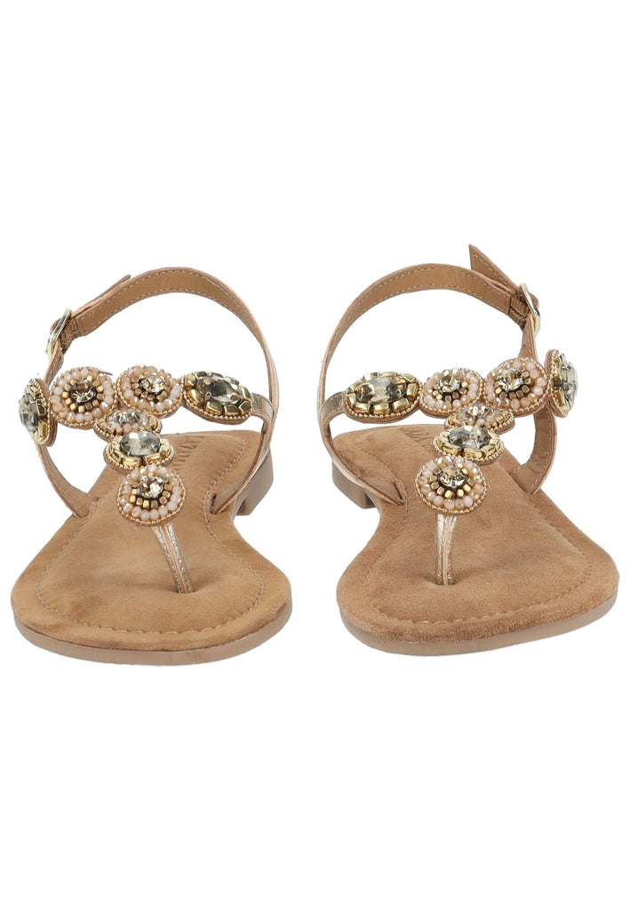 Lazamani Zehensteg Leder Gold