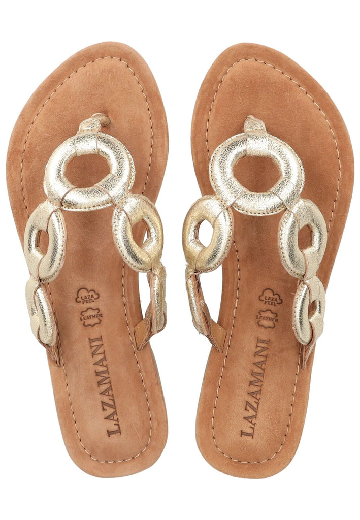 Lazamani Zehensteg Leder Gold