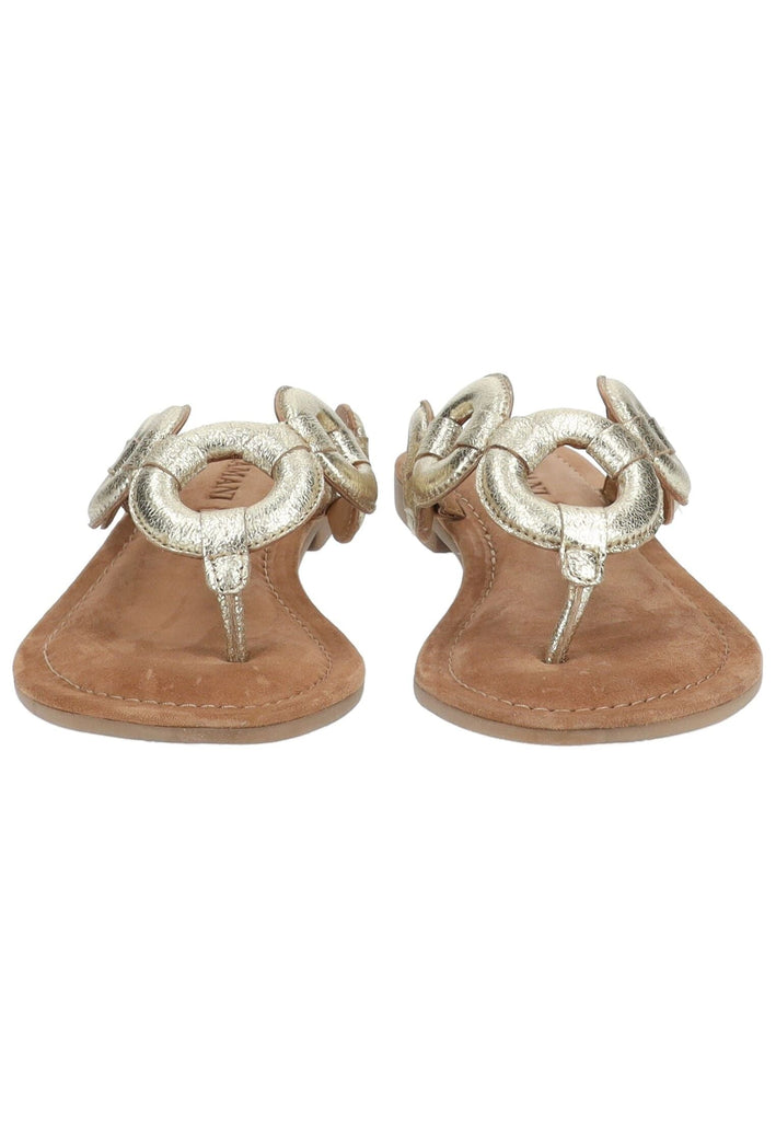 Lazamani Zehensteg Leder Gold