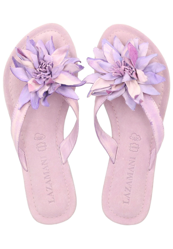Lazamani Zehensteg Leder Lilac