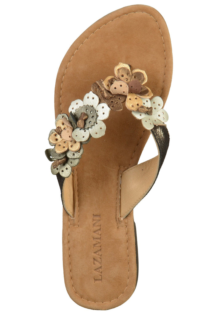 Lazamani Zehensteg Leder Pewter