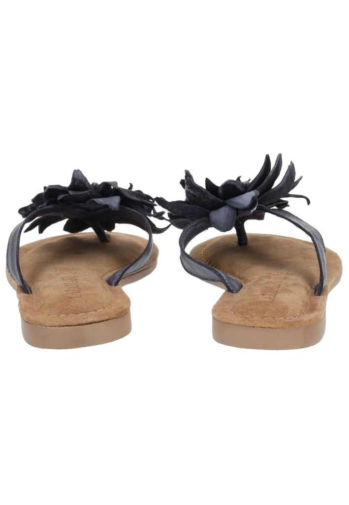 Lazamani Zehensteg Leder Schwarz