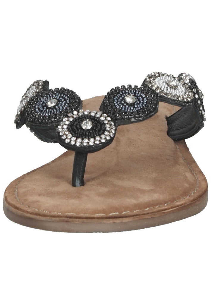 Lazamani Zehensteg Leder Schwarz